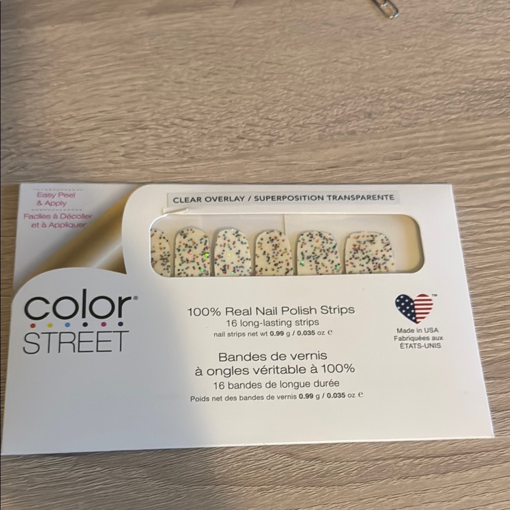 Color Street Nail Polish Strips with Glitter Snow Globe Swirl Clear Overlay